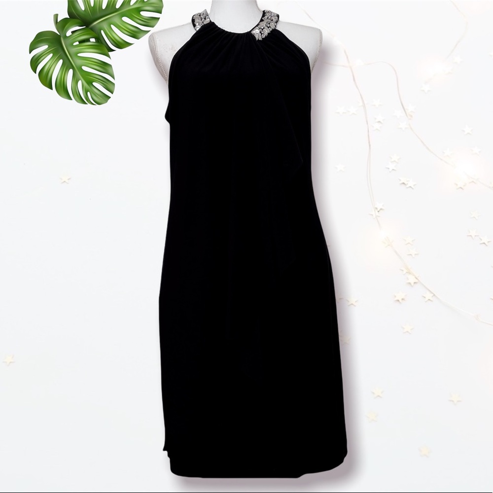 🖤 Scarlett midi black dress zip stretch size 10